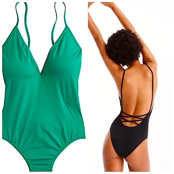 J. Crew Other - J. Crew Green Montauk Playa Cross Back Swimsuit sz.S